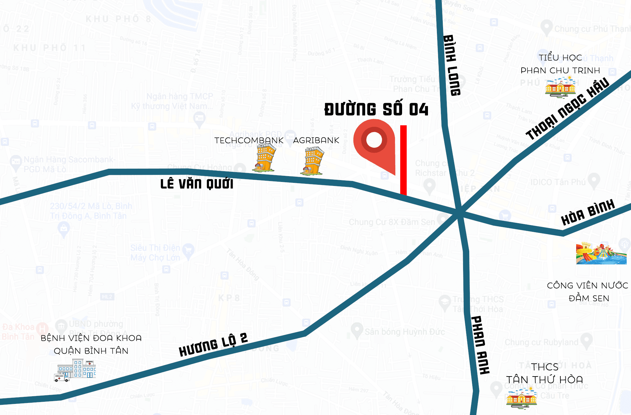 DỰ ÁN ĐƯỜNG SỐ 4 LÊ VĂN QUỚI