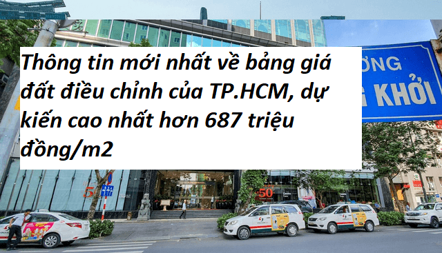Thông tin mới nhất về bảng giá đất điều chỉnh của TP.HCM, dự kiến cao nhất hơn 687 triệu đồng/m2