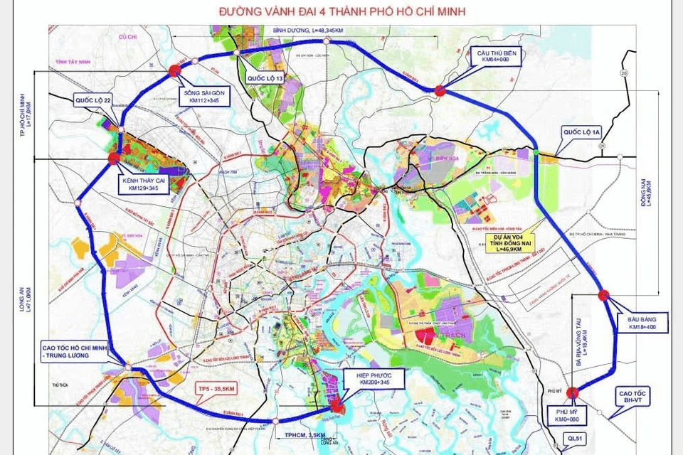 Đường Vành đai 4 TP.HCM dự kiến dùng 50.000 tỷ từ vốn tư nhân