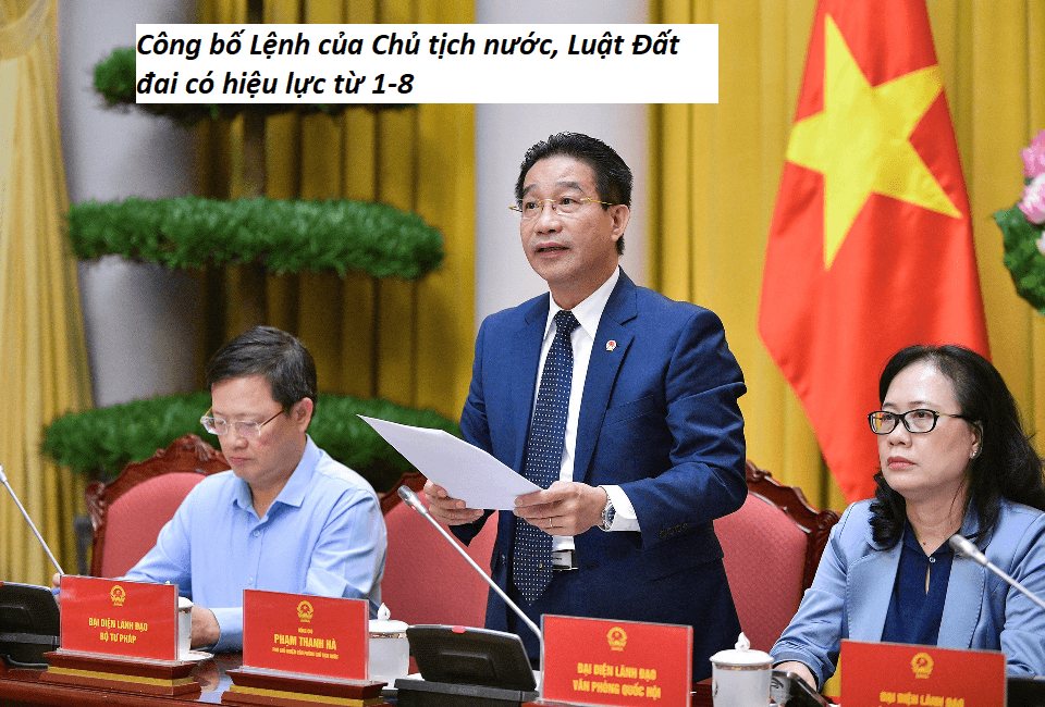 Công bố Lệnh của Chủ tịch nước, Luật Đất đai có hiệu lực từ 1-8